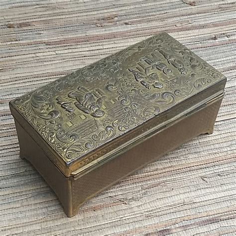 metal cigarette with wooden box|antique wooden cigarette box.